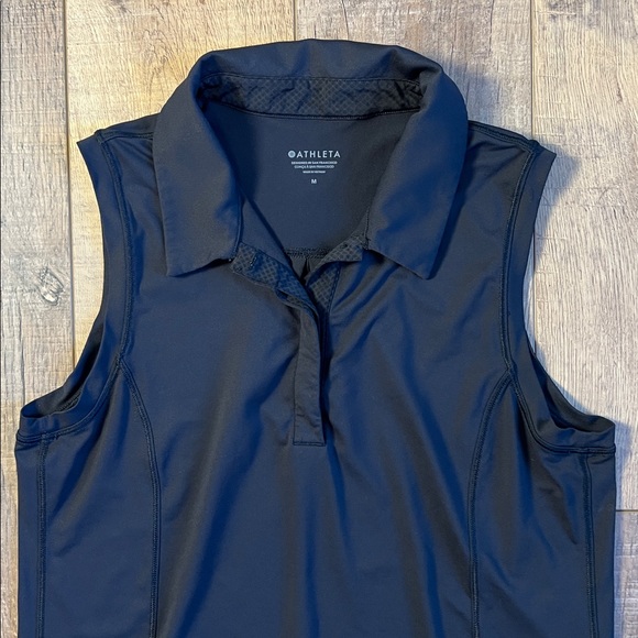 Athleta Advantage Black Sleeveless Polo Tank Top Size Medium - Picture 7 of 12